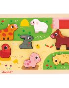 Janod Chunky Farm Puzzle играчка сортер 18m+ 7 бр.