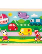 Janod Chunky Puzzle Vehicles играчка сортер 18m+ 7 бр.