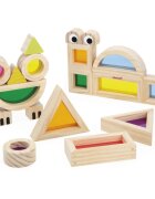 Janod Sensory Game Translucent Blocks играчка за подреждане 12m+ 12 бр.