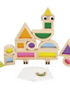 Janod Sensory Game Translucent Blocks играчка за подреждане 12m+ 12 бр.