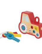 Janod Sound and Light Tractor Keychain играчка за подреждане от дърво 18m+ 1 бр.