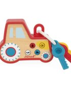 Janod Sound and Light Tractor Keychain играчка за подреждане от дърво 18m+ 1 бр.