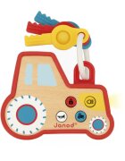 Janod Sound and Light Tractor Keychain играчка за подреждане от дърво 18m+ 1 бр.