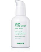 Jayjun Okra Phyto Mucin нежен серум за лице за успокояване и подсилване на чувствителната кожа 50 мл.