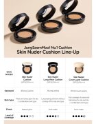 JUNG SAEM MOOL Essential Skin Nuder Longwear Cushion дълготраен грим в гъбичка SPF 50+ + резервен пълнител цвят Medium Deep 2x14 гр.