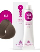 Kallos KJMN Professional Cream Hair Colour Keratin & Argan Oil боя за коса с кератин и арганово масло цвят 6.1 Dark Ash Blond 100 мл.
