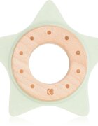 Kikkaboo Silicone and Wood Teether Star гризалка Mint 1 бр.