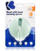 Kikkaboo Suction Bowl & Heat Sensing Spoon сет за хранене 4 m+ Mint 3 бр.