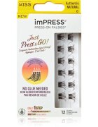 KISS imPRESS Just Press & GO ! лепящи снопчета мигли без възли Authentic Natural c 12 бр.
