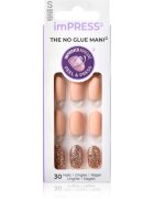 KISS imPRESS The No Glue Mani Short Изкуствени нокти самозалепващ се Evanesce 30 бр.