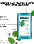 Klorane Organic Mint почистващ детоксикиращ шампоан за нормална коса 200 мл.