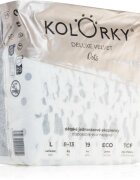 Kolorky Deluxe Velvet Dots еднократни ЕКО пелени размер L 8-13 kg 19 бр.