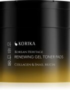 KORIKA Korean Heritage Collagen & Snail Mucin Renewing Gel Toner Pads възстановяващи тонизиращи тампони с гел 70 бр.