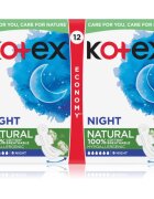 Kotex Natural Night санитарни кърпи 12 бр.