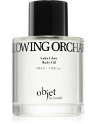 KUNDAL Objet Satin Glow Body Oil подхранващо масло за тяло за интензивна хидратация с аромат Glowing Orchard 100 мл.