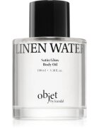 KUNDAL Objet Satin Glow Body Oil подхранващо масло за тяло за интензивна хидратация с аромат Linen Water 100 мл.