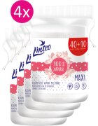 Linteo Natural Cotton Pads тампони за почистване на грим 40 + 10ks x 4