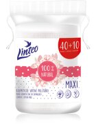 Linteo Natural Cotton Pads тампони за почистване на грим Maxi 40 + 10ks 50 бр.