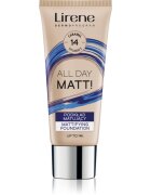 Lirene ALL DAY MATT! матиращ флуид фон дьо тен за дълготраен ефект цвят 14 Caramel 30 мл.