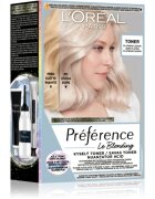 L’Oréal Paris Préférence Le Blonding Toner киселинен тоник неутрализиращ кафеникавите оттенъци цвят 01 Platinum Ice 1 бр.
