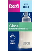 LOVI Glass стъклено бебешко шише 0m+ 150 мл.