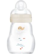 MAM Feel Good Glass Baby Bottle стъклено шише против колики 0m+ Beige 1 бр.