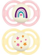 MAM Perfect Night 16+ months биберон Pink/ Yellow 2 бр.