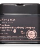 Mary&May Premium Idebenone Blackberry Complex Essence Mask хидратираща платнена маска със стягащ ефект голяма опаковка 20 бр.