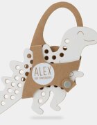 Milin Big Wooden Lacing Toy Dinosaur Alex играчка за подреждане 22 cm x 15 cm x 07 cm 1 бр.