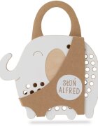 Milin Big Wooden Lacing Toy Elephant Oliver играчка за подреждане 195 cm x 16 cm x 07 cm 1 бр.