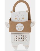 Milin Wooden Lacing Toy Mr. Teddy играчка за подреждане 22 cm x 17 cm x 07 cm 1 бр.