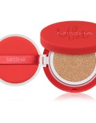 Missha Velvet Finish Cushion дълготраен грим в гъбичка SPF 50+ цвят #21 Neutral Light Beige 15 гр.