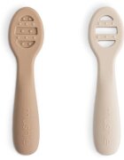 Mushie First Feeding Baby Spoons лъжичка Natural/ Shifting Sand 6m+ 2 бр.