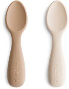 Mushie Toddler Starter Spoons лъжичка Natural/ Shifting Sand 12m+ 2 бр.
