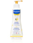 Mustela Bébé Dry Skin подхранващ почистващ гел съдържащ защитен крем възстановяващ кожната бариера за деца от раждането им 300 мл.
