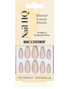 Nail HQ Almond Lemon French Изкуствени нокти с лепило 24 бр.