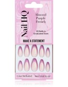 Nail HQ Almond Purple French Изкуствени нокти с лепило 24 бр.