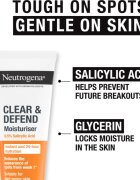 Neutrogena Clear & Defend 0.5% Salicylic Acid хидратиращ крем не съдържа олио 50 мл.