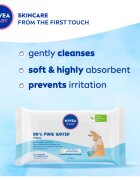 Nivea BABY Pure Water освежаващи мокри кърпички 57 бр.