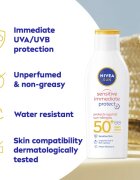 Nivea SUN Sensitive Immediate лосион за загар за чувствителна кожа SPF 50+ 200 мл.