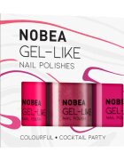 NOBEA Day-to-Day 3-Piece Gel-like Nail Polish set комплект лак за нокти Cocktail Party