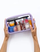 Notino Travel Collection Large Clear Organizer прозрачна козметична чантичка L Purple 1 бр.