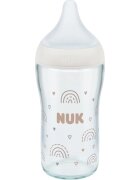 NUK Perfect Match Glass Bottle стъклено бебешко шише с контрол на температурата 3m+ 1 бр.