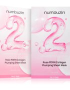 Numbuzin No. 2 Rose PDRN Collagen Plumping Sheet Mask хидратираща платнена маска за озаряване на лицето 5 бр.