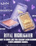NYX Professional Makeup Bridgerton Royal Highlighter озарител цвят 01 Iridescent Peach 5 гр.