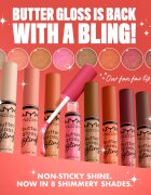 NYX Professional Makeup Butter Gloss Bling блясък за устни с блестящи частици цвят 05 She Got Money 8 мл.