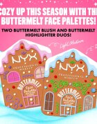 NYX Professional Makeup Gingerbaddie Land Buttermelt палитра с хайлайтъри и ружове цвят Deep 1 бр.