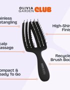 Olivia Garden Club The Nomad Detangling&Shine Fingerbrush​ плоска четка За коса Black 1 бр.