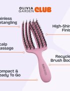 Olivia Garden Club The Nomad Detangling&Shine Fingerbrush​ плоска четка За коса Pink 1 бр.