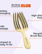 Olivia Garden Club The Nomad Detangling&Shine Fingerbrush​ плоска четка За коса Yellow 1 бр.